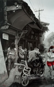 その他の中国人 Painting - 中国の春街